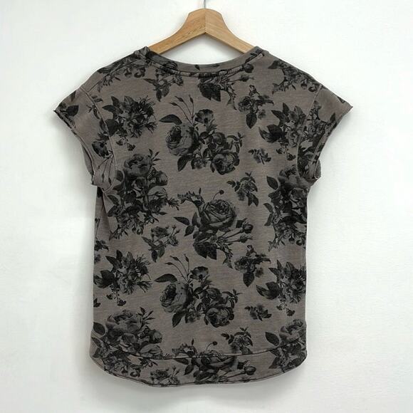 Sundry Floral Rose Cap Sleeve Muscle Sweatshirt Comfy Casual Athleisure - 0 (XS) - Picture 2 of 11